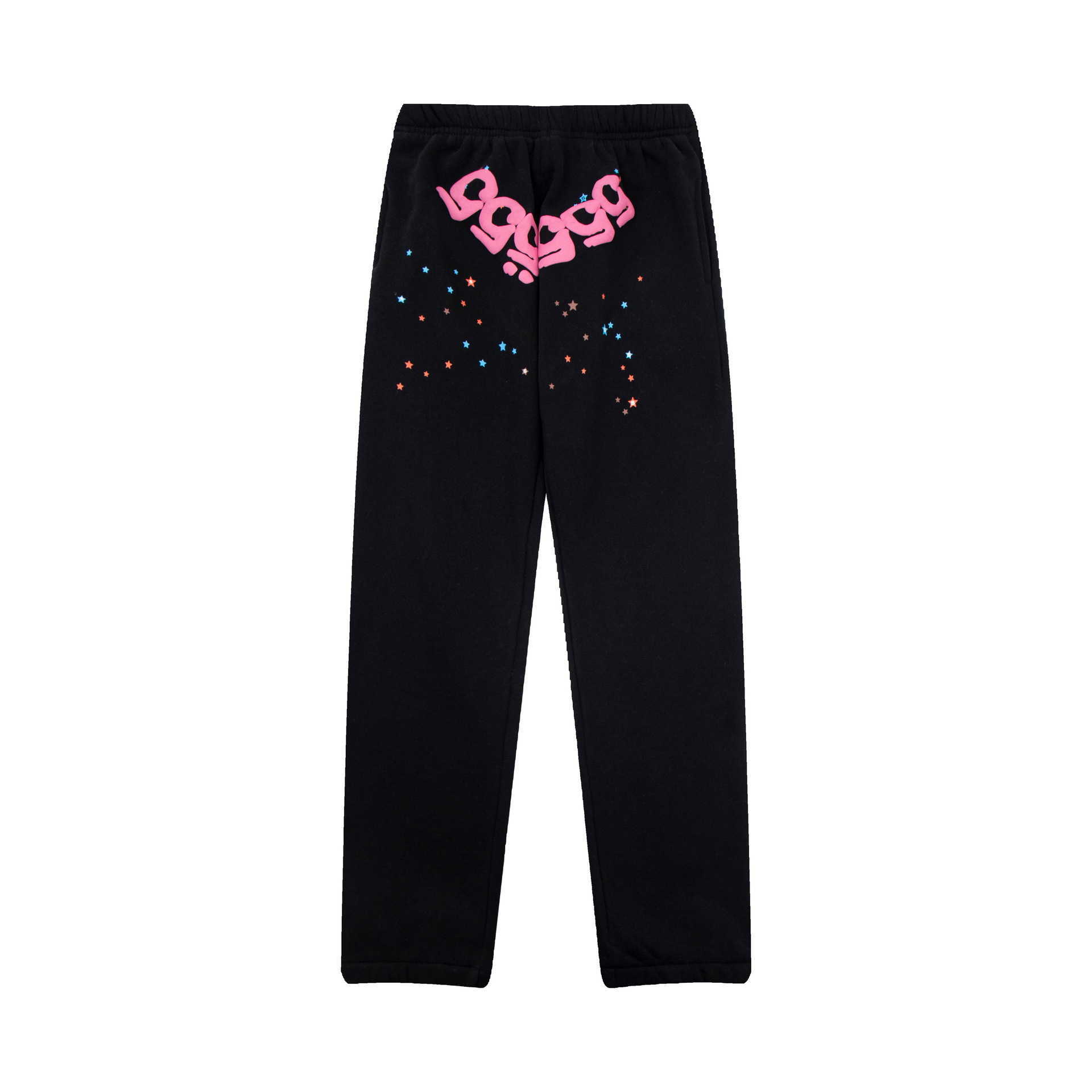 Felpe con cappuccio da uomo Meichao High Street Sp5der 555555 Inchiostro maculato colorato Star Foam Letter Pantaloni casual con leggings uomo e donna