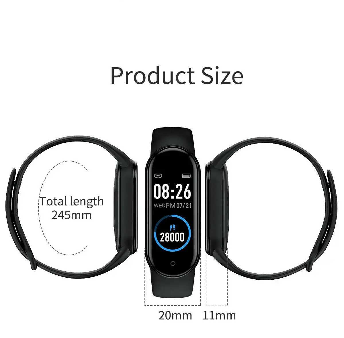 الساعات الذكية M5 Smart Watch Color Screen STEP COST MULTI MODE MODE MESSION تذكير التصوير الفوتوغرافي موسيقى التحكم عن بُعد الفرقة الذكية