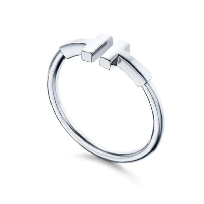Diseñador Doble TiffanyBracelet t anillo de oro para mujeres anillo de oro de 18 km chapado en oro anillo de boda para hombres perla anillo de diamante de diamante acero inoxidable rosa 737