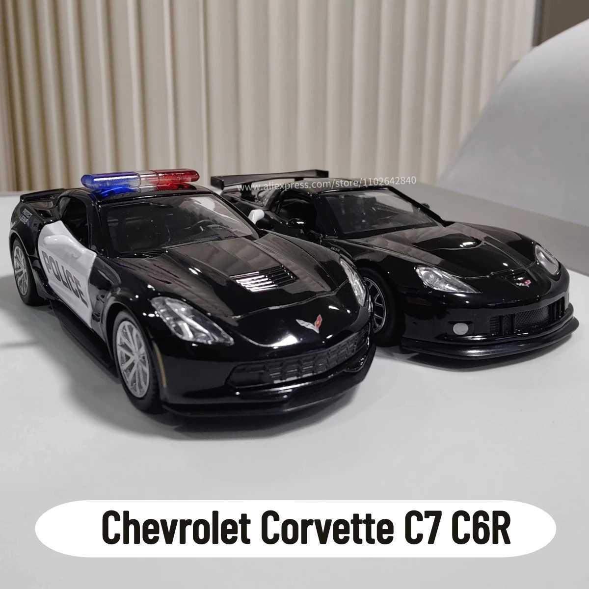 Elektro-/RC-Auto 1:36 Metalldruckguss-Automodell Repilca Chevrolet Corvette C7 C6 Maßstab Miniatur-Sammelfahrzeug Hobby Kinderspielzeug für Jungen WeihnachtsgeschenkL231223