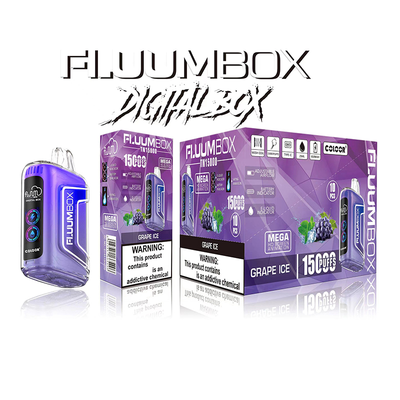 15000 puflar orijinal fluumbox dijital fluum kutusu şarj edilebilir tek kullanımlık vape 25ml 650mah 12 lezzetler vape kalem