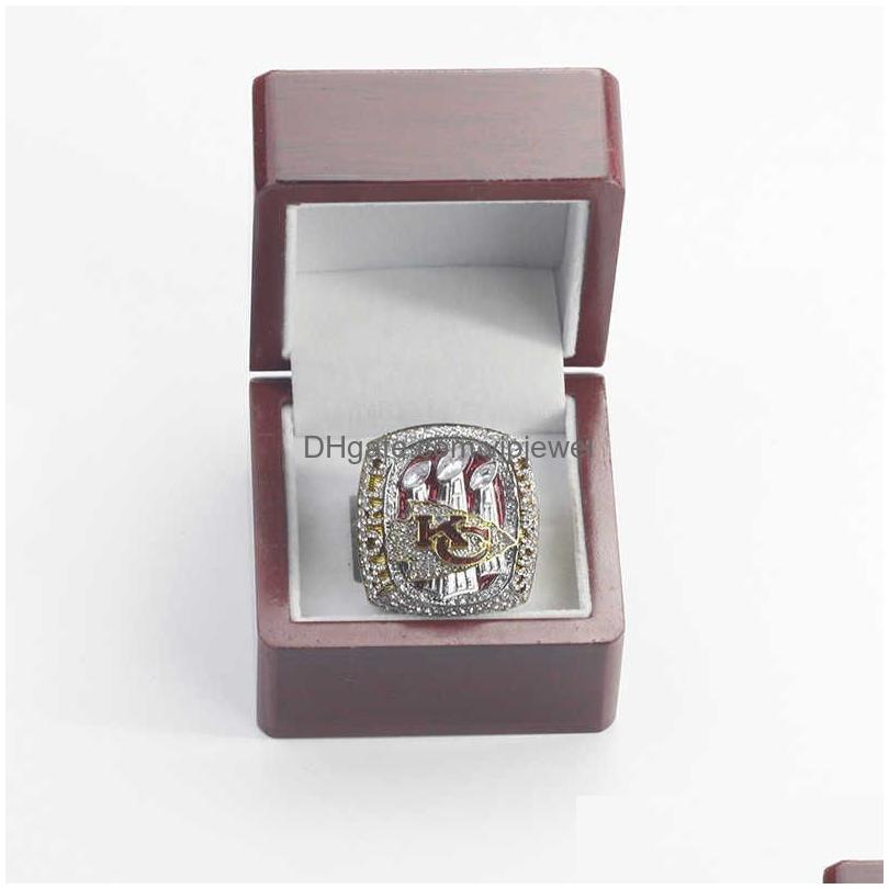 Band Rings 2022-2023 57th Kansas Chieftain Champion Ring Foldable Necklace Set Drop Delivery Jewelry Dhuwd