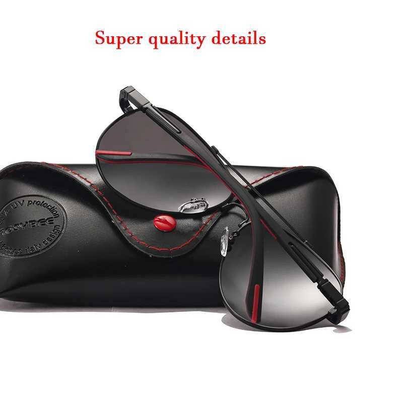 Solglasögon Memory Metal Frame Men Polariserade solglasögon UV400 Aviation Ny Male Oculos Vintage Designer Man Driving Sun Glasses Hot Gafas YQ240120