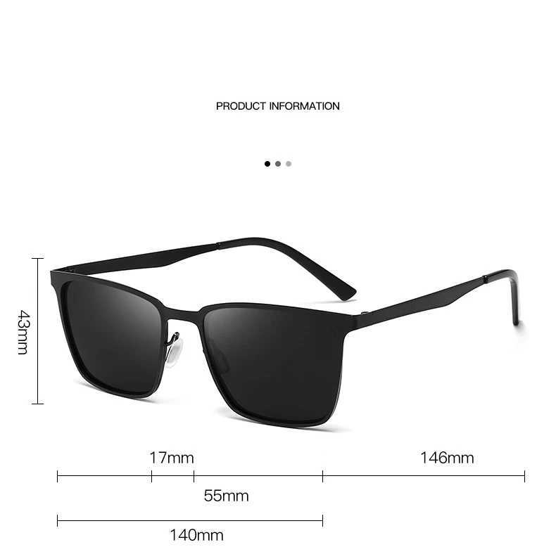 Sunglasses ZXWLYXGX Brand Design Classic Polarization Sunglasses for Men and Women Driving Square Frame Fashion Sunglasses for Mens Goggles Gafas De SolL240407