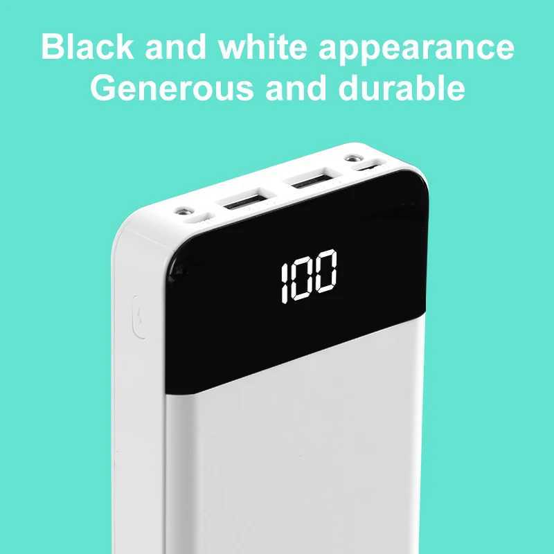 Cell Phone Power Banks 8 x 18650 Battery Power Bank Case DIY Box Dual USB Type-c Interface LCD Digital Display Charging 18650 Battery Case Storage Box