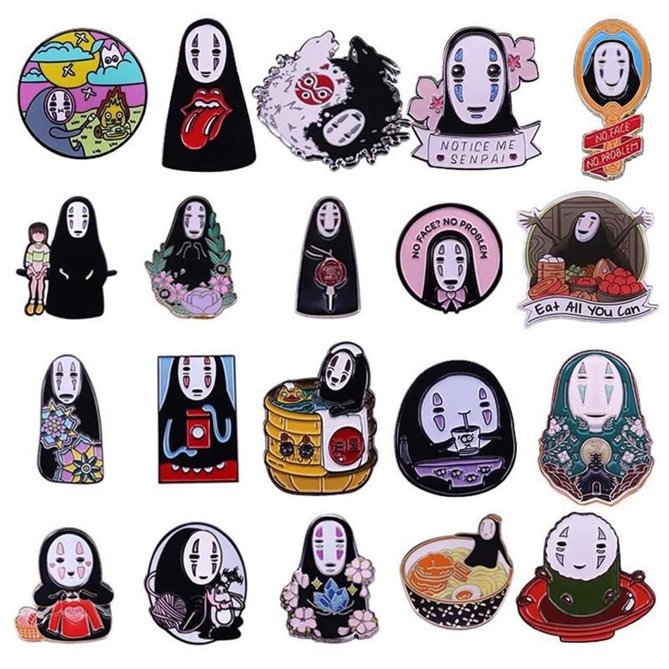 Pins Broschen Spirited Away No Face Emaille Pin Collection Niedliche Kunstbrosche Anime Fans Geschenk2118