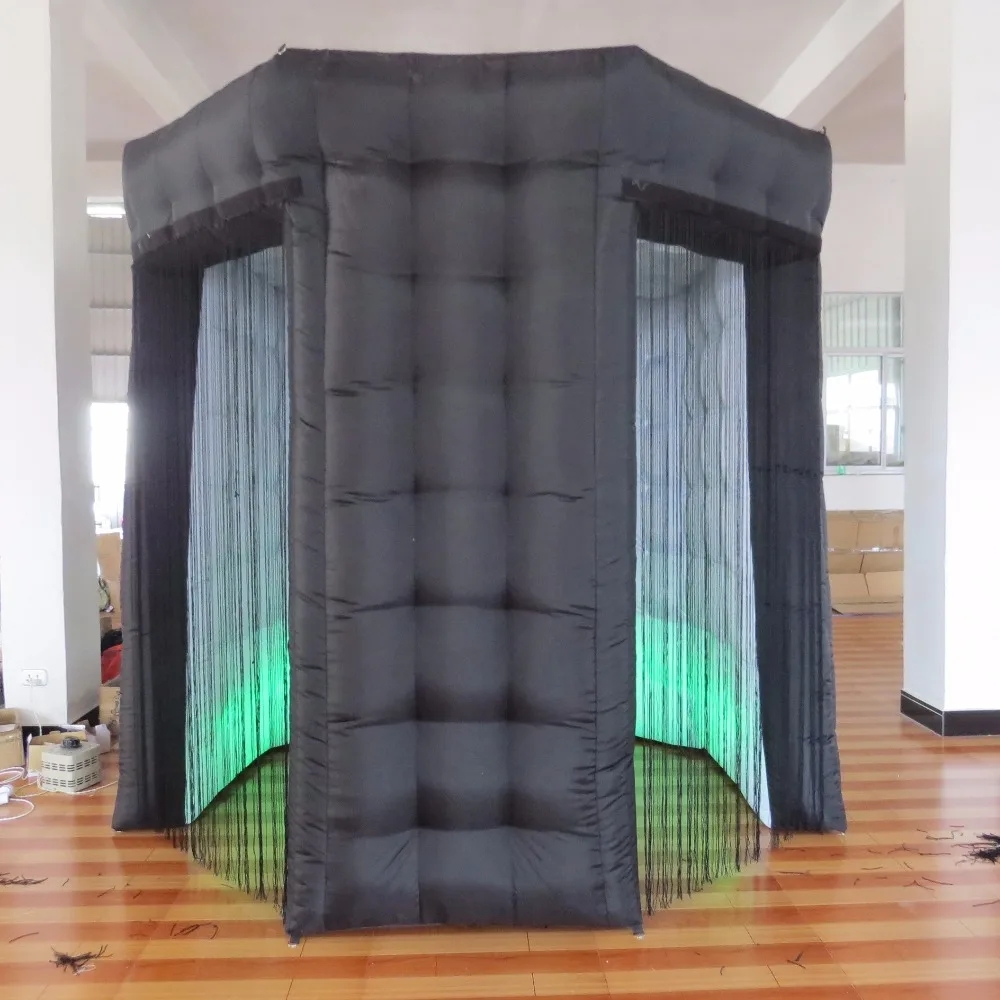 Inflatable Octagon 360 photo booth backdrop Enclosure with LED Lights for Machines Show Parties Photography