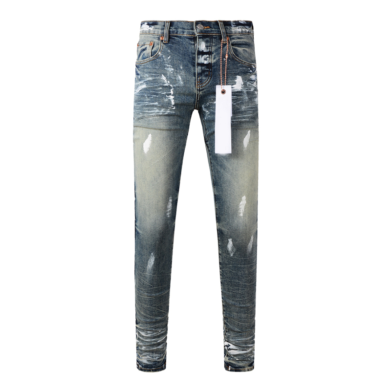 JeansStreet Fashion Designer jeans violets hommes boutons mouche noir extensible élastique skinny déchiré jeans boutons mouche hip hop marque pantalon jeans pour femmes pantalon noir blanc