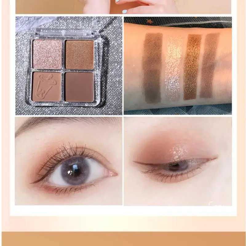 Lidschatten, 4 Farben, glitzernd, matt, Lidschatten-Palette, Make-up, Diamant-Glitzer, metallisch, glänzend, Lidschatten, wasserdicht, Pigment, Kosmetik, TSLM1L231115