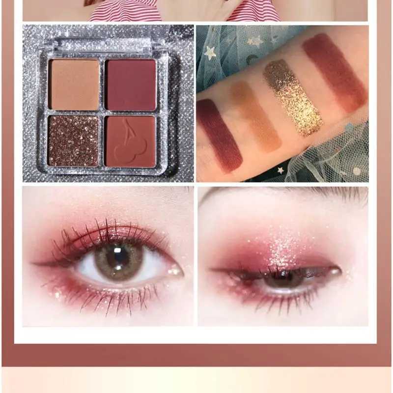 Lidschatten, 4 Farben, glitzernd, matt, Lidschatten-Palette, Make-up, Diamant-Glitzer, metallisch, glänzend, Lidschatten, wasserdicht, Pigment, Kosmetik, TSLM1L231115