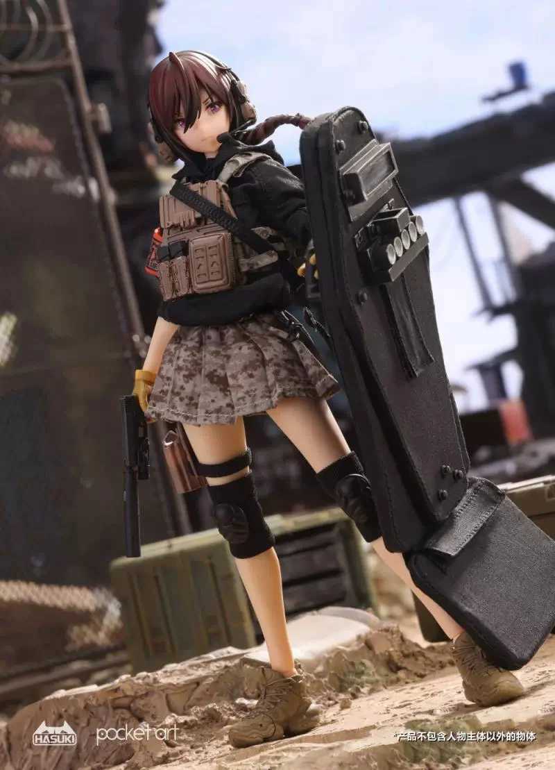 Action Toy Figures New Stock HASUKI PA004 1/12 Scale Rifleman Heavy Shield Hand Uzukirei Mini Full Set 6 Action Figure Body Model For Fans Gifts