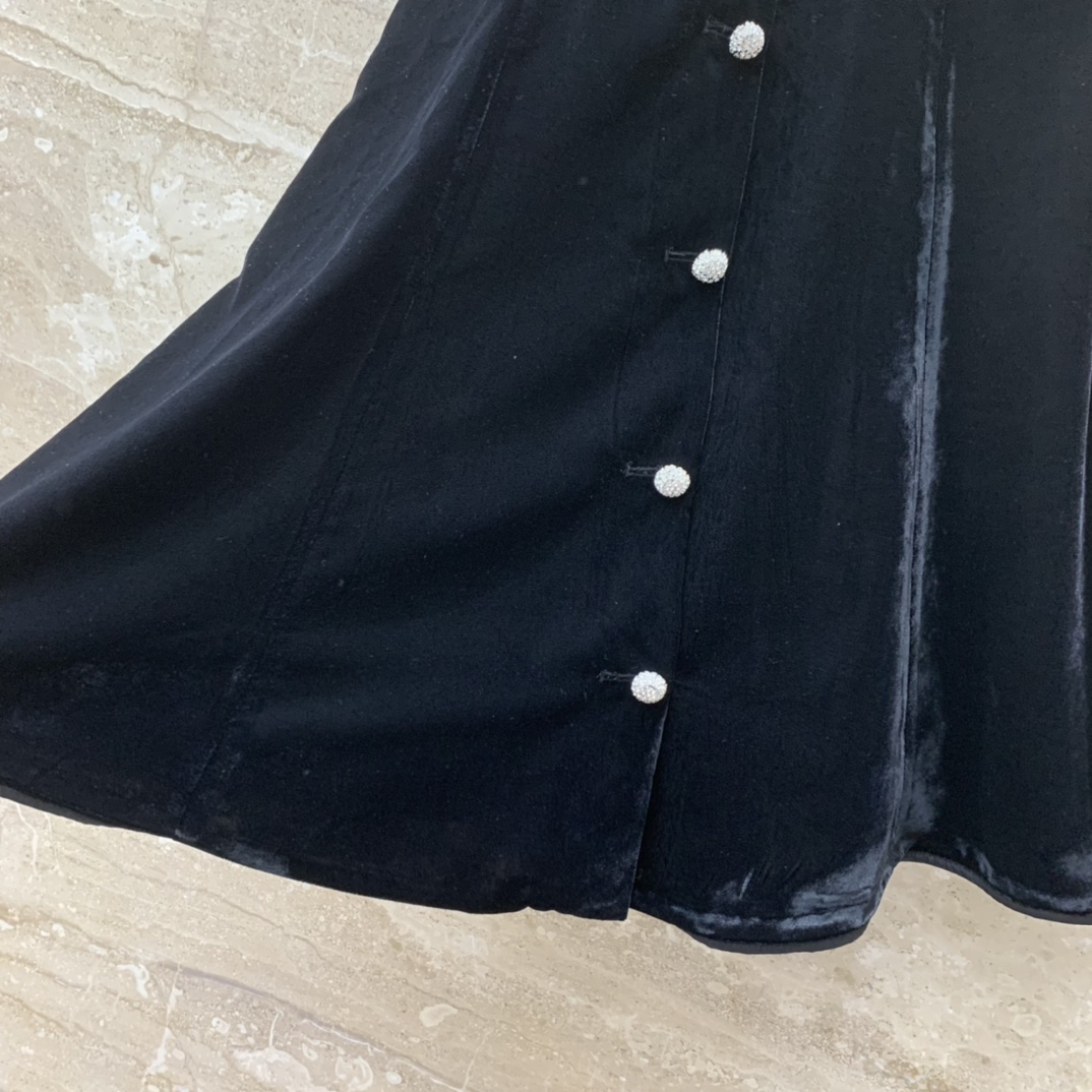 10062 xl 2024 vestido de pista primavera verão vestido preto com decote em v marca mesmo estilo vestido feminino moda alta qualidade wuzhizl53195