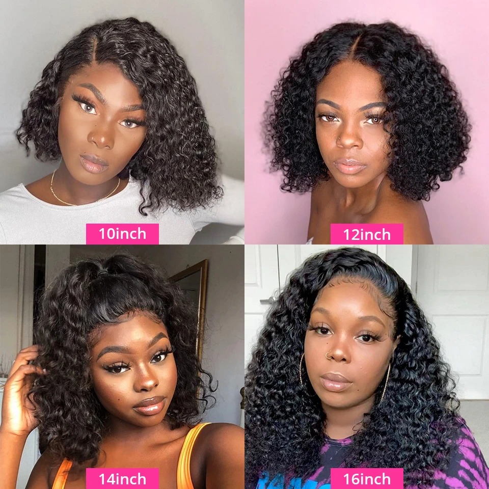 12 14 Inch Curly Bob Wig Lace Front Human Hair Wigs for Black Women Brazilian 5x1 Short Deep Wave Hd Lace Frontal Wig Baby Hair