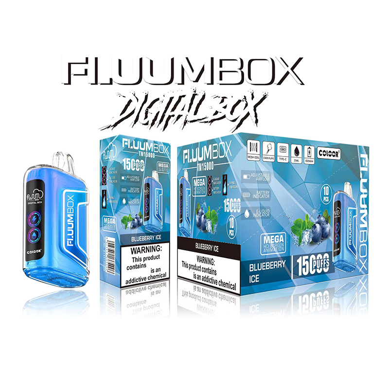 15000 puflar orijinal fluumbox dijital fluum kutusu şarj edilebilir tek kullanımlık vape 25ml 650mah 12 lezzetler vape kalem
