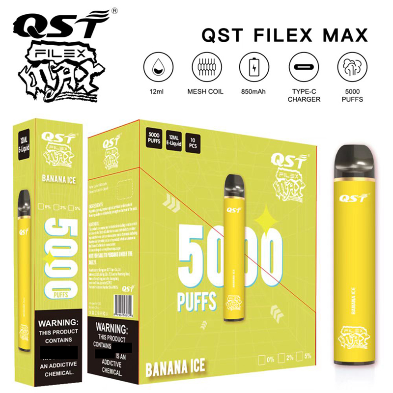 100% authentiques cigarettes QST rechargeables jetables 13 couleurs 1000mAh batterie 12ml prix avec code de sécurité Vapes Pen 5000 bouffées haute capacité Filex Max