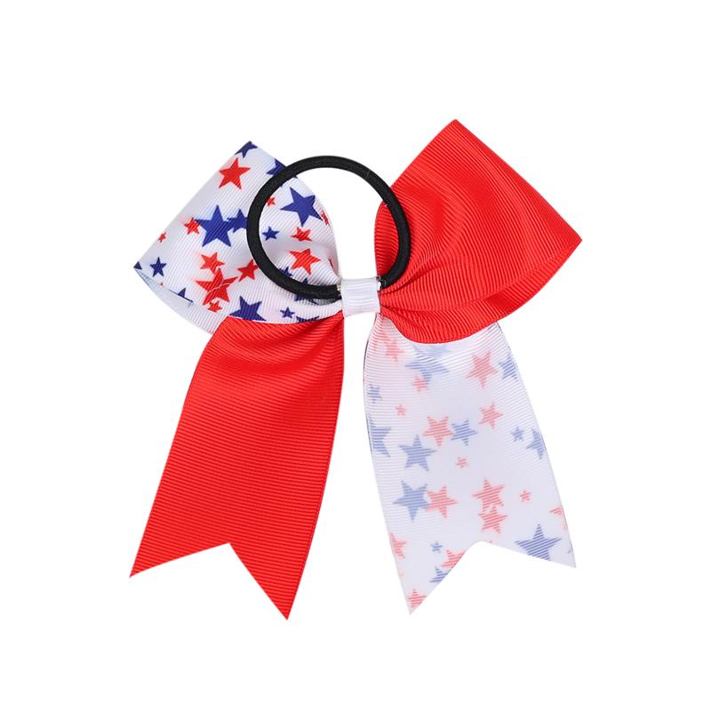 Independence Day Grosgrain Ribbon Elastic Hair Band Hair Accessories Cute Girls Bow Boutique Hairbands Kids Headwear