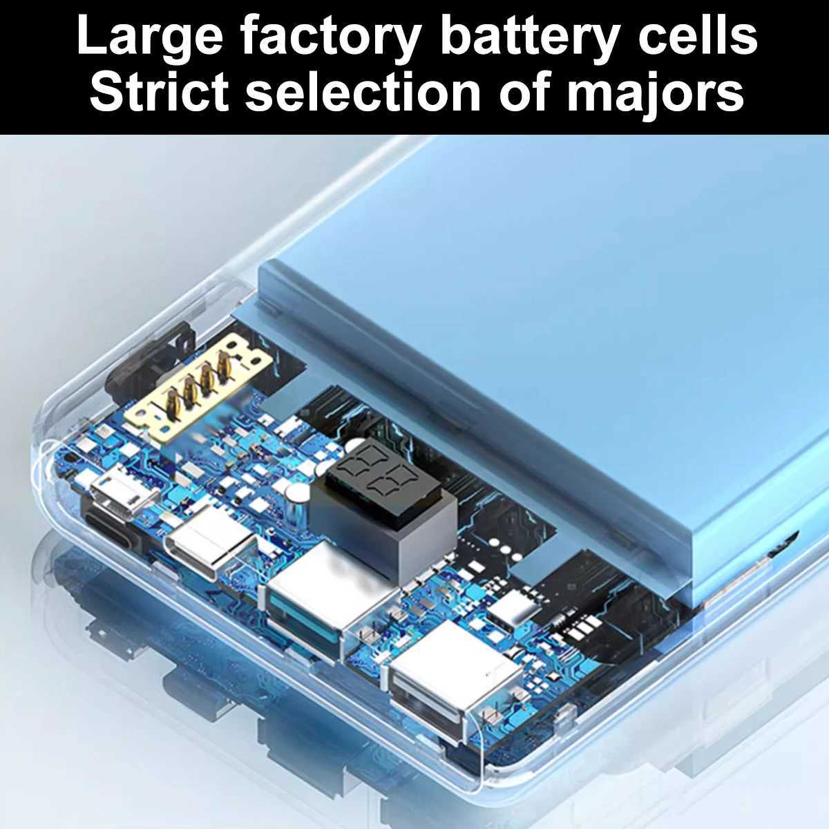 Banques d'alimentation pour téléphone portable 8 x 18650 boîtier de banque d'alimentation de batterie boîte de bricolage double interface USB type-c affichage numérique LCD charge 18650 boîtier de batterie boîte de rangement