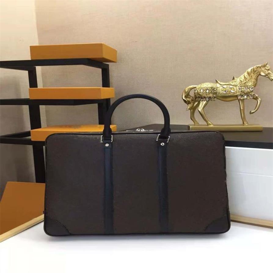 PM Borsa ventiquattrore piccola da uomo di design PORTE-DOCUMENTI VOYAGE Valigetta di lusso Uomo d'affari Borse a spalla laptop Totes Men'215N