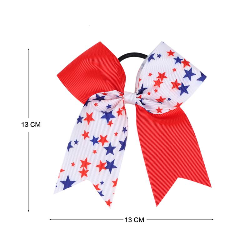Independence Day Grosgrain Ribbon Elastic Hair Band Hair Accessories Cute Girls Bow Boutique Hairbands Kids Headwear