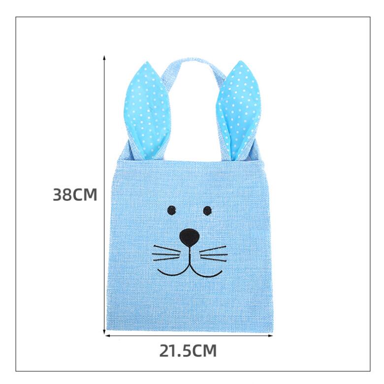 Påskförvaringspåsar Easter Present Bag Jute Bunny Jewely Display Bag unik Design Burlap Easter Tote With Bunny Ears Kids Baskets Q913