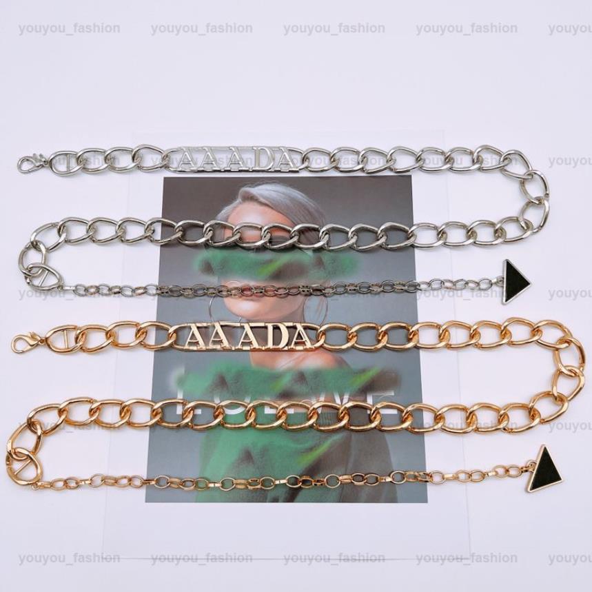 Kvinnor Guldkedjor Bälten Letter Designers Chain Belt C Silver Link Luxury Waist Metal Alloy Mens Accessories P Midjeband Sui216p