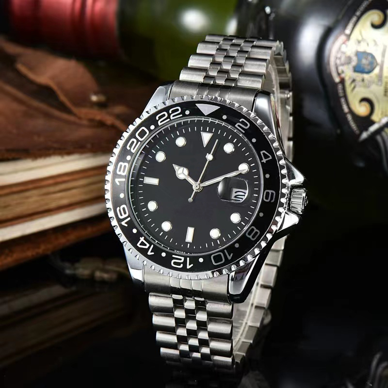 2024 marca relógio mecânico masculino duplo círculo de alta qualidade aço inoxidável 40mm dial mergulho designer relógio
