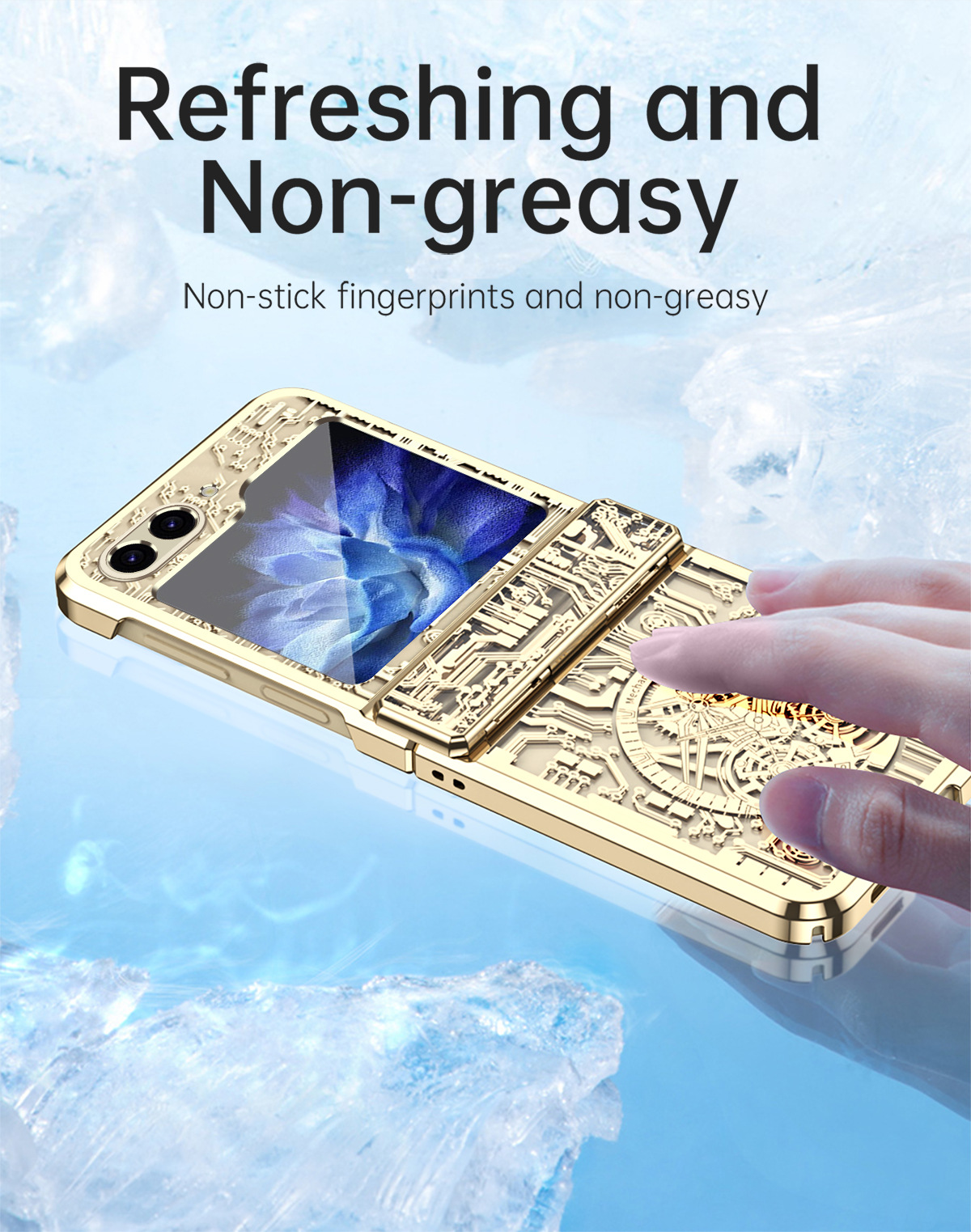 Mechanical Plastic For Samsung Galaxy Z Flip 5 4 3 Flip3 Flip4 Case Clear Hinge Protection Cover