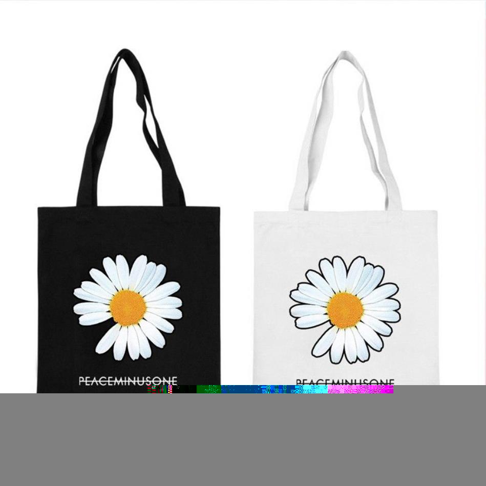 KPOP G-Dragon Daisy Stampa PEACEMINUSONE Borsa la spesa Borsa la conservazione della protezione ambientale Borsa studenti Grande capacità FH598 20091290c