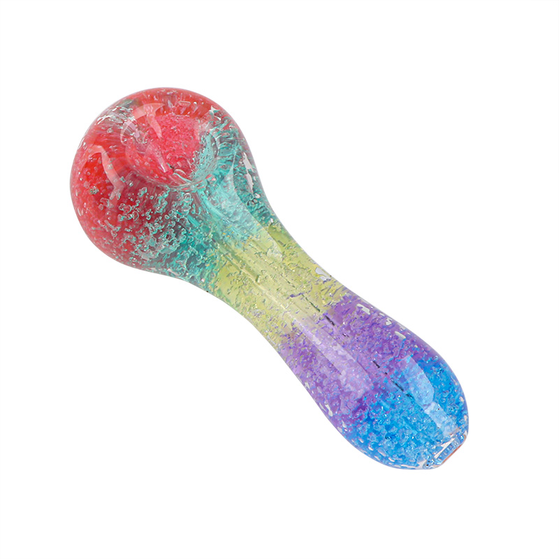 Envío de DHL Pipa de vidrio para fumar Tabaco Pipas de mano Pyrex Cucharas de colores Tornillo Arco iris con floral Agung Coloreado Fresa Panda Arte Moda Accesorios para fumar