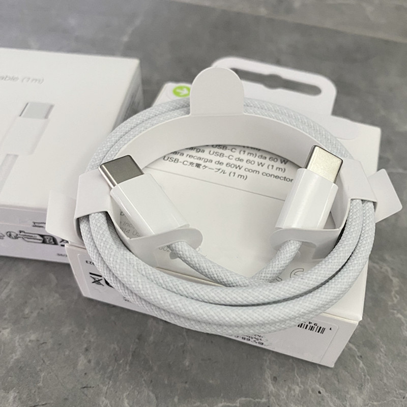 オリジナル60W USB C充電ケーブルPDタイプC充電器高速充電ケーブル20W Adapter for Apple iPhone 15 14 13 Pro Max Plus MacBook Data Cable with Package