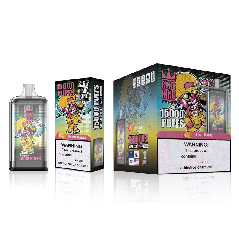 Orijinal Bang King 15000 Puflar Tek Kullanımlık Vape 10 Lezzetler 25ml Önceden Doldurulmuş Cihaz Pods 550mAh Şarj Edilebilir Vape Kalem