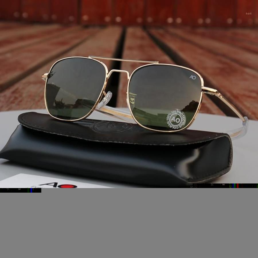 Sunglasses AO Pilot Men Vintage Retro Aviation Sun Glasses American Optical Eyewear Original Box Case Gafas De Sol Hombre274d