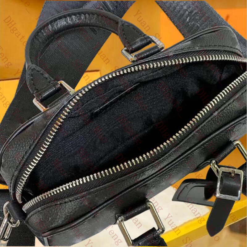 Bolsa de designer Nano Porte Homens Bolsa de Ombro Documentos Voyage Crossbody Bolsas Unissex Alta Qualidade Preto Em Relevo Bolsa De Couro Bolsa Casual Business Tote Bag