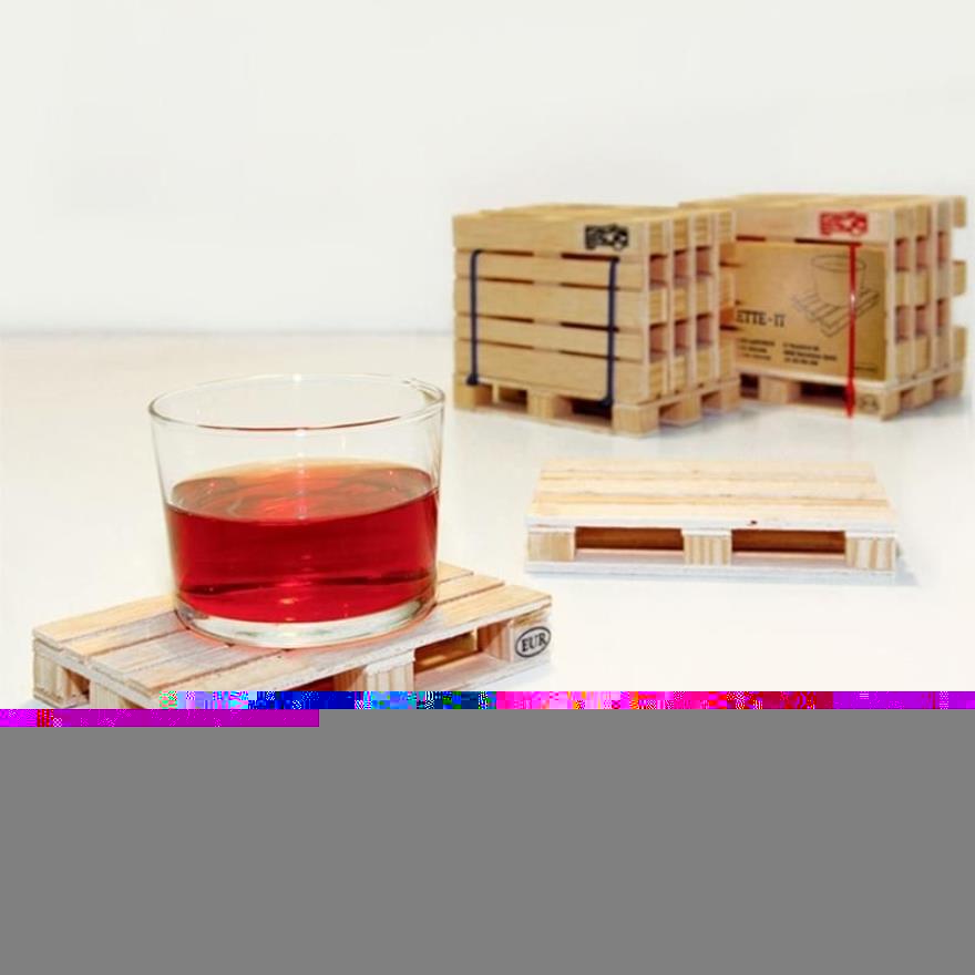 Intero-4 pezzi Set sottobicchieri cassa tazza pallet protezione tazza stuoia carino legno supporto retrò carino mini pallet di legno sottobicchieri12348