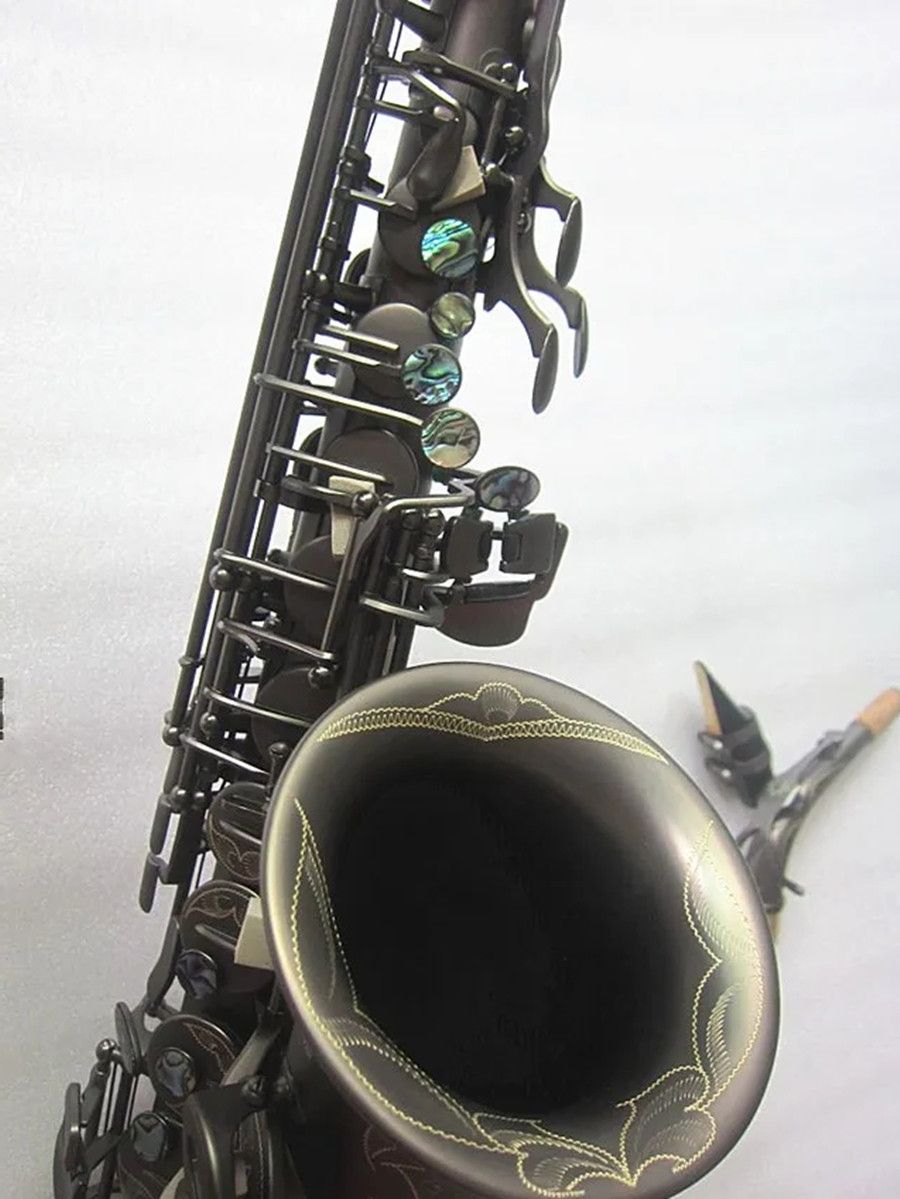 Quality Alto Saxophone A-992 E-Flat Black Matte Sax Alto Mouthpiece Ligature Reed Neck Musical Instrument Accessories and Hard box