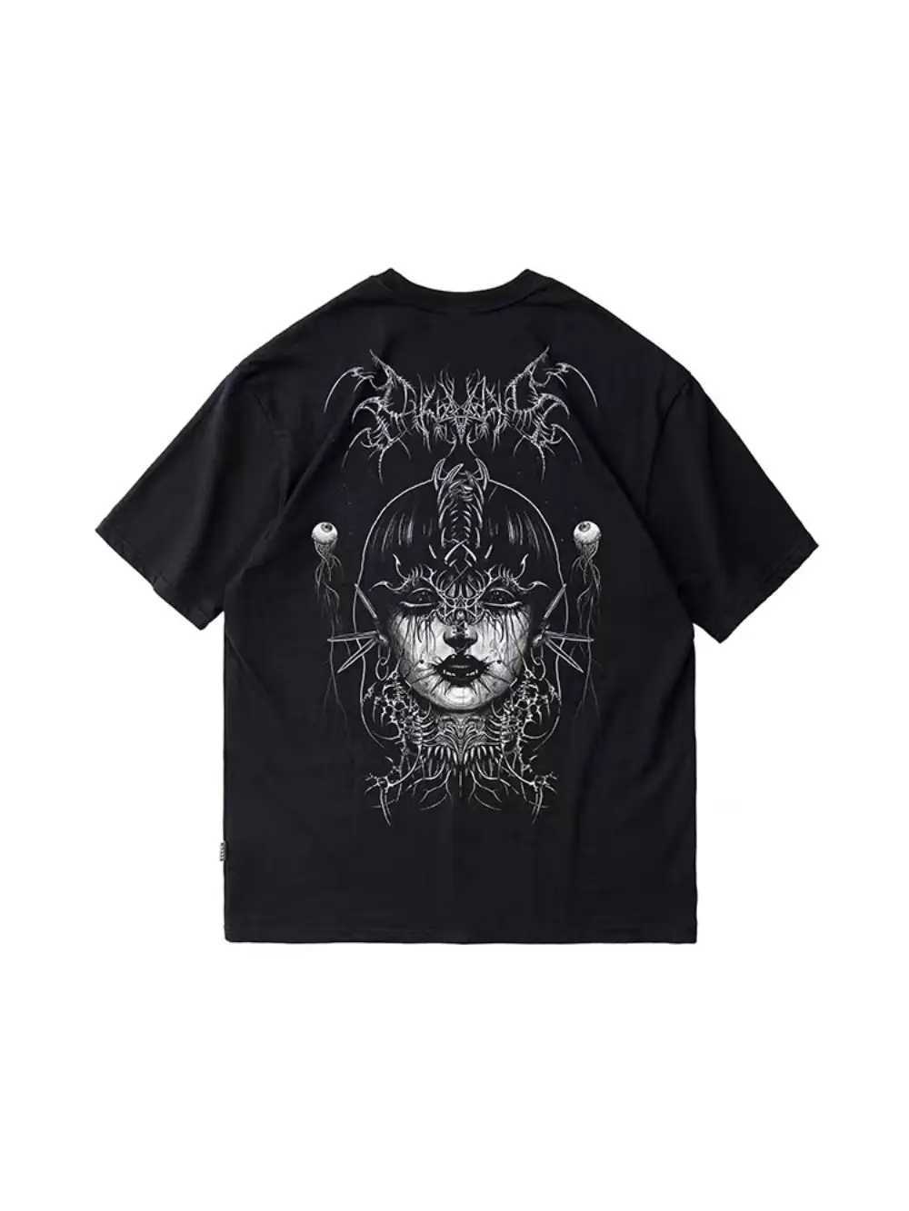 Kvinnors blusar skjortor Ekhlas tatueringskonstnär bågar tatuering mörk rock gotisk punk präst kortärmad t-shirt yq240120