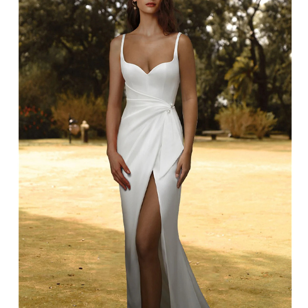 Mermaid Wedding Dresses Sweetheart 2024 Appliques Lace Up Bridal Gowns Detachable Train Vestidos YD