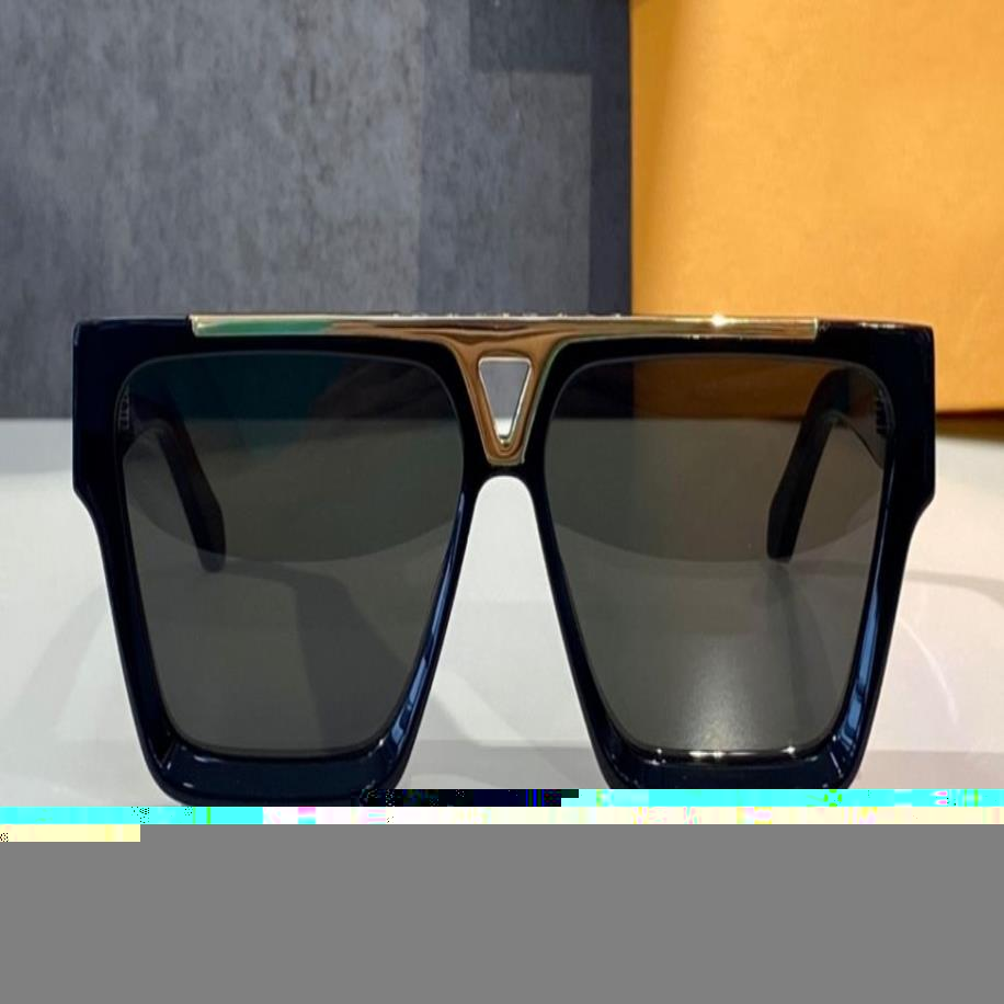 고급 스퀘어 선글라스 골드 블랙 프레임 남성용 어두운 회색 음영 패션 안경 Sonnenbrille Gafa de Sol UV400 보호 안경 242c