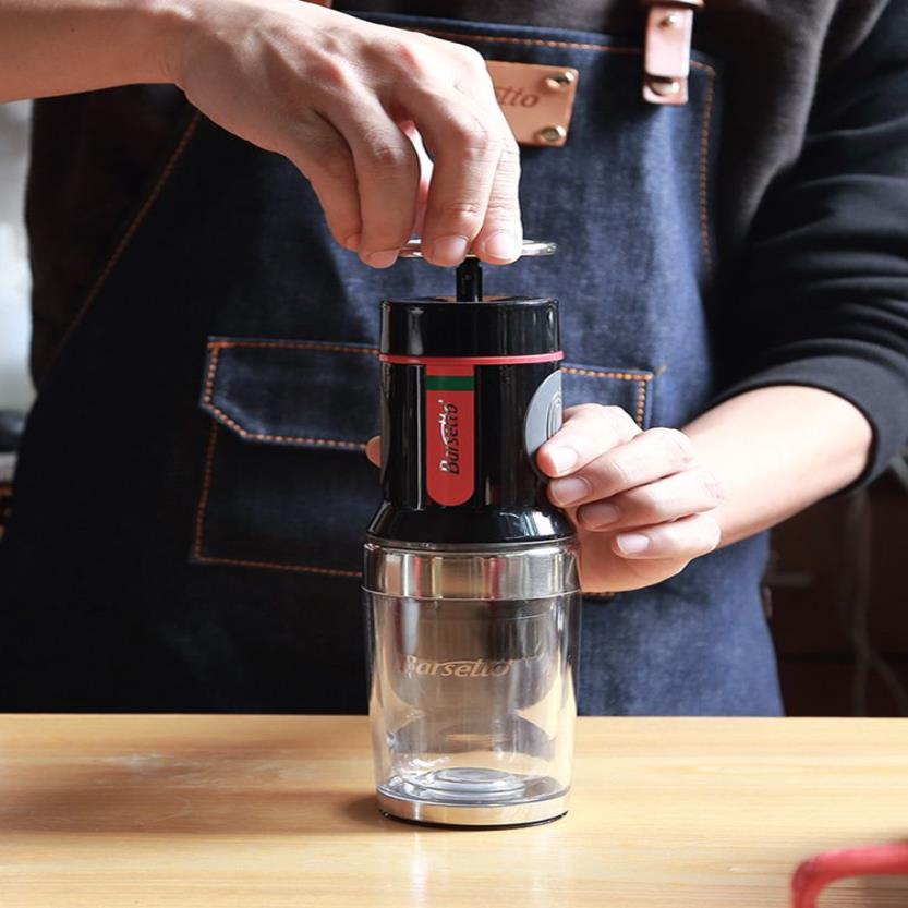 Barsetto Tripresso Machine à café portable Machine à expresso Presse à main Capsule Cafetière moulue Portable pour voyage et pique-nique235z