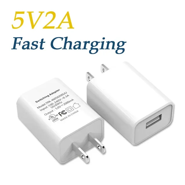 5V 2A 1A US Plug Charging USB Interface Mobile Phone LED Light Power Adapter Convenient Travel Charger