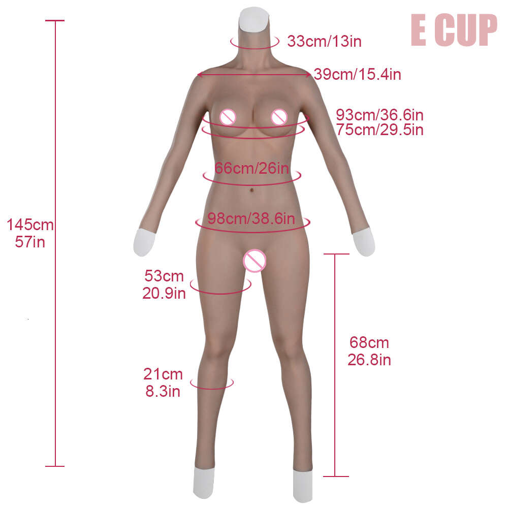 Accessoires de costumes, combinaisons de corps en Silicone, manches E Cup, sans huile, corps complet, pantalons longs, transgenre Drag Queen, Cosplay