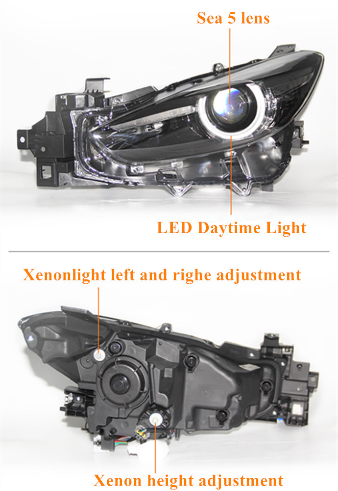 Lampka na głowę samochodu dla Mazdy 3 Axela LED Daytime Runfllight 2017-2019 Sygnał Turn Sygnał lampy wysokiej wiązki