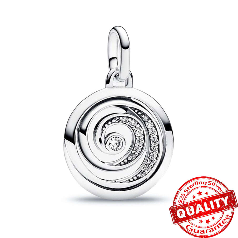 Me Series Gratitude Spiral Medallion Charm Fit Me Bracelet Mother Sterling Sier Jewelry 계절 추수 감사절 선물