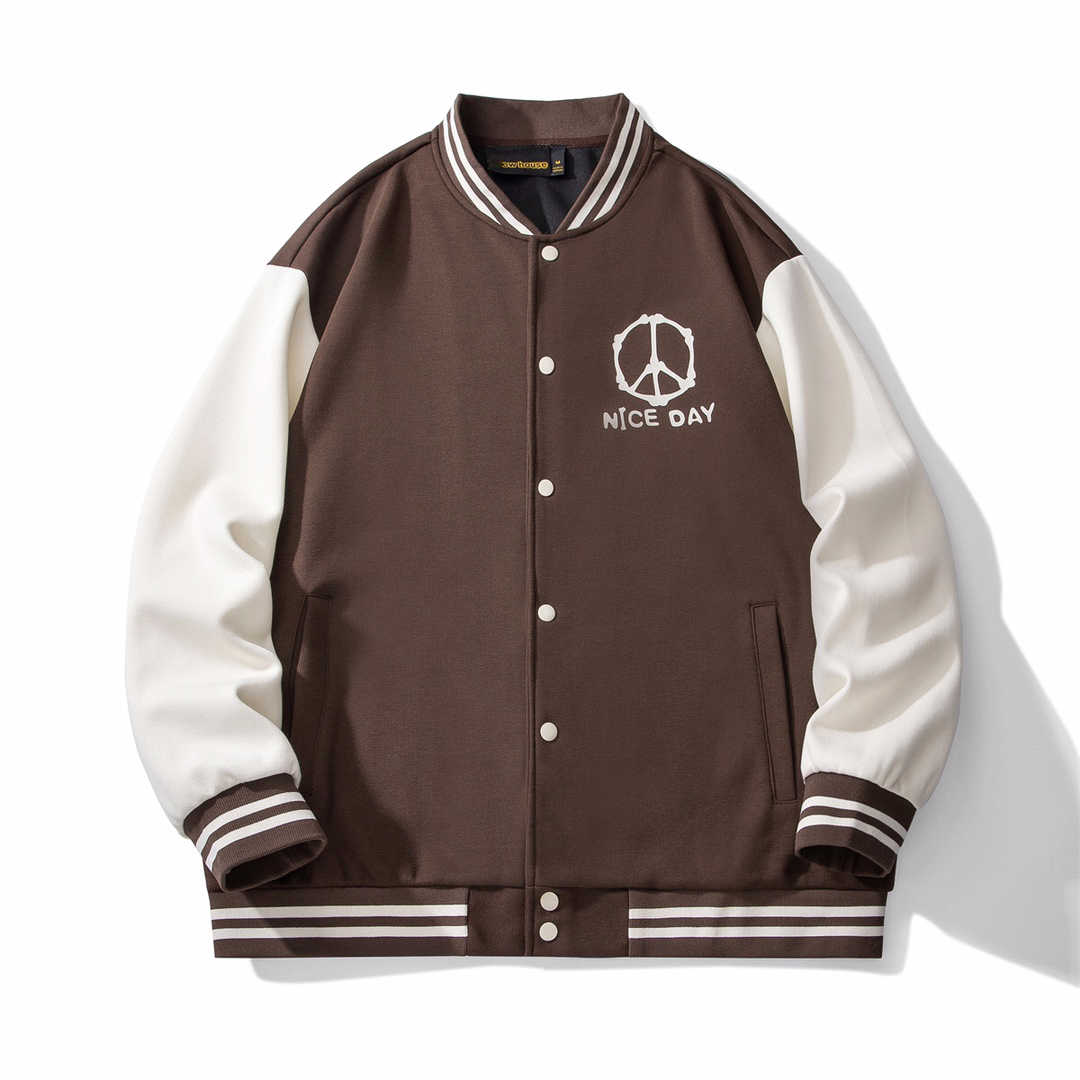 Designermantel Herrenjacke Y2K Paar Baseballjacke, Herbst und Winter neuer Hip-Hop-Trend, lächelndes Gesichtsmuster