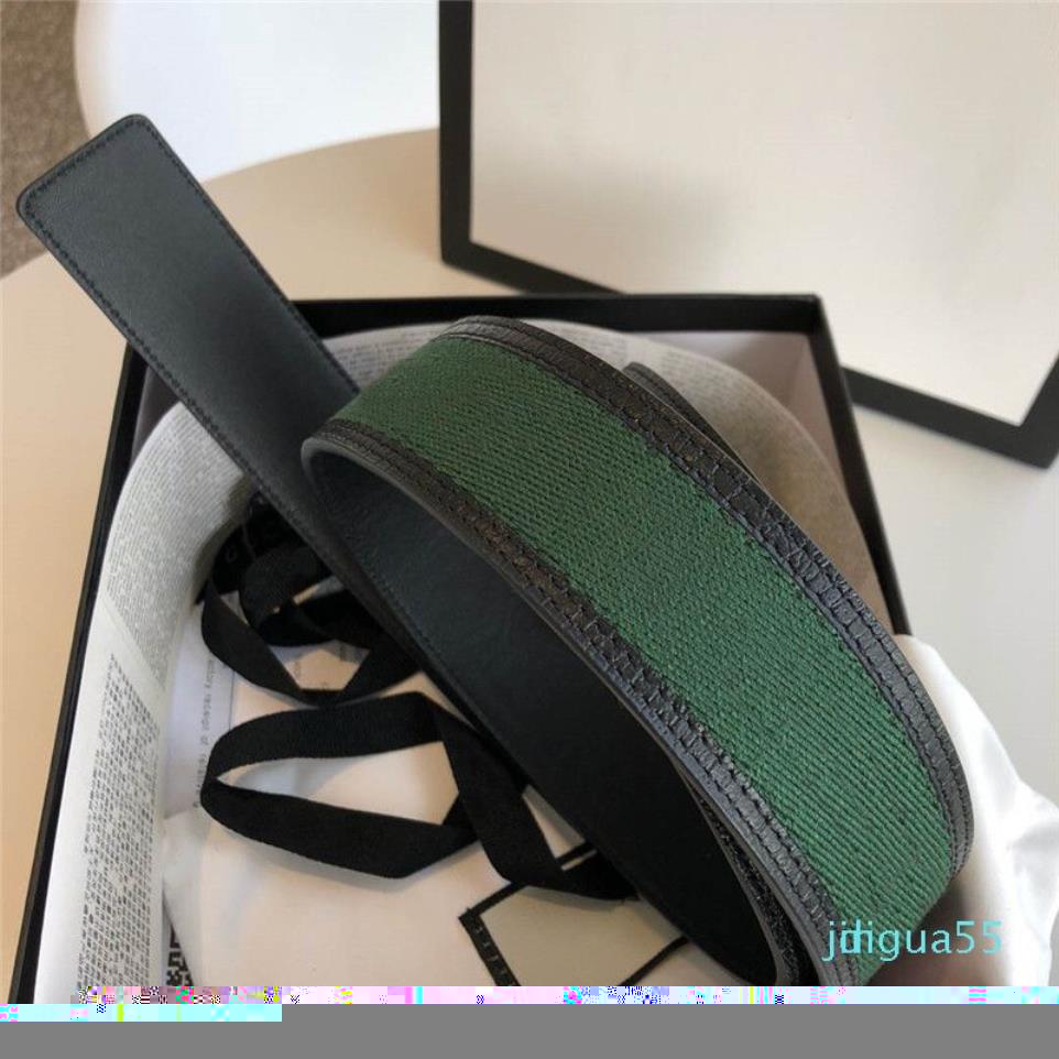 WEB verde e vermelha de qualidade da moda com couro preto Trim masculino homens designers cintos de designers dois tipos de mulheres de fundo de couro Belt293c