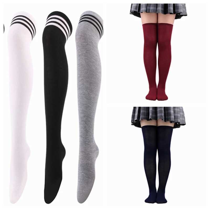 Chaussettes Bonneterie Femmes Hautes Au-dessus Du Genou Chaussettes Bas Pour Femme Sexy Longue Coton Cuisse Jambières Chaussettes Cadeaux De Noël YQ240122