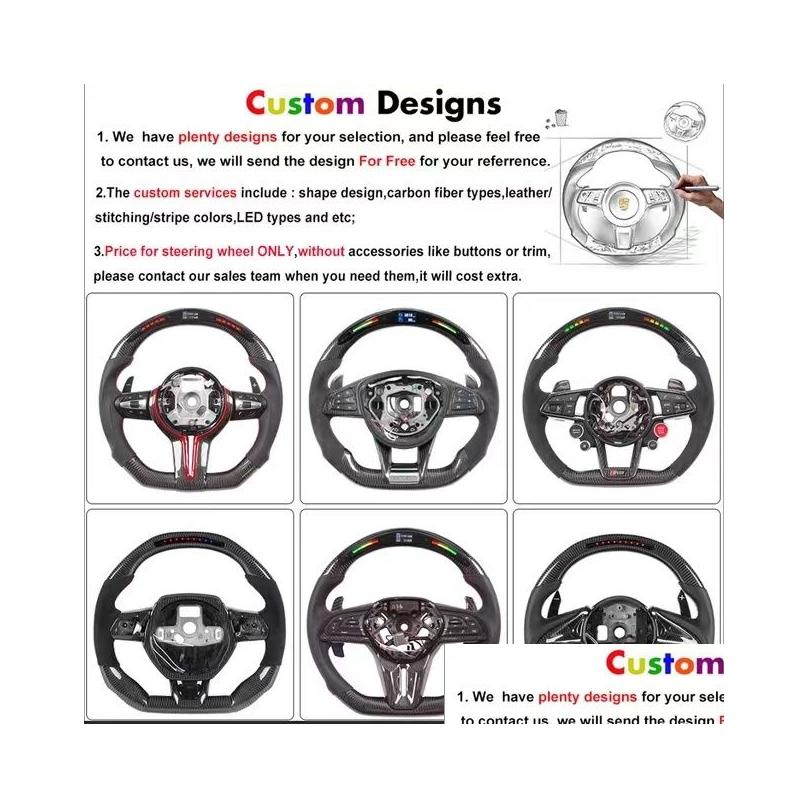Car Steering Wheel Led Style Compatible for Hyundai Real Carbon Fiber Drop Delivery Automobiles Motorcycles Auto Parts System Dhvri