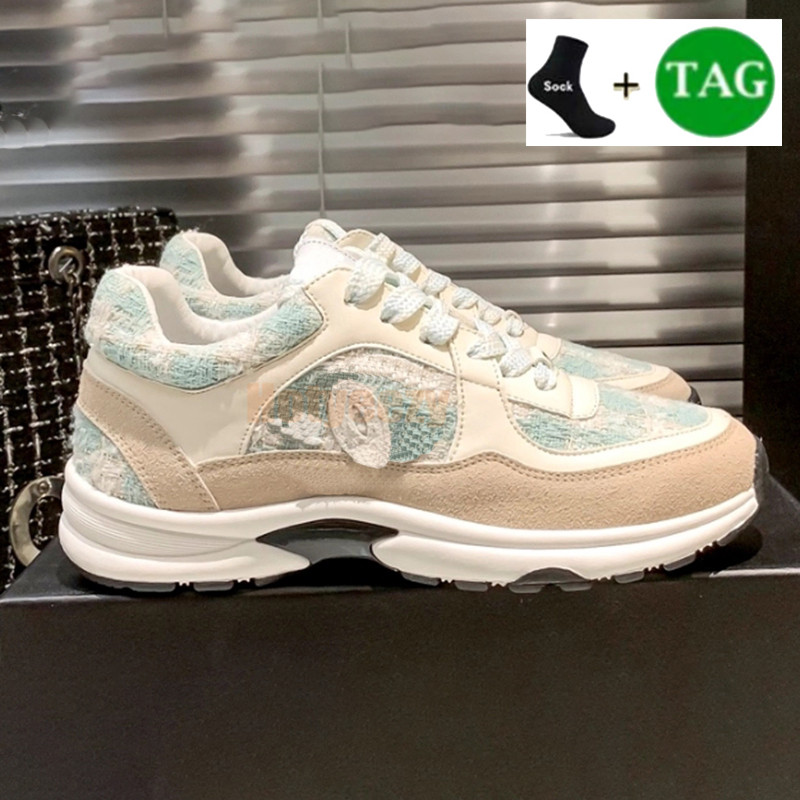 Designer sneakers kvinnor kalvskinn casual skor män vintage mocka tränare reflekterande sneaker män plattform sko cnel vit mocka marin kvinnor lyx läder tränare tränare