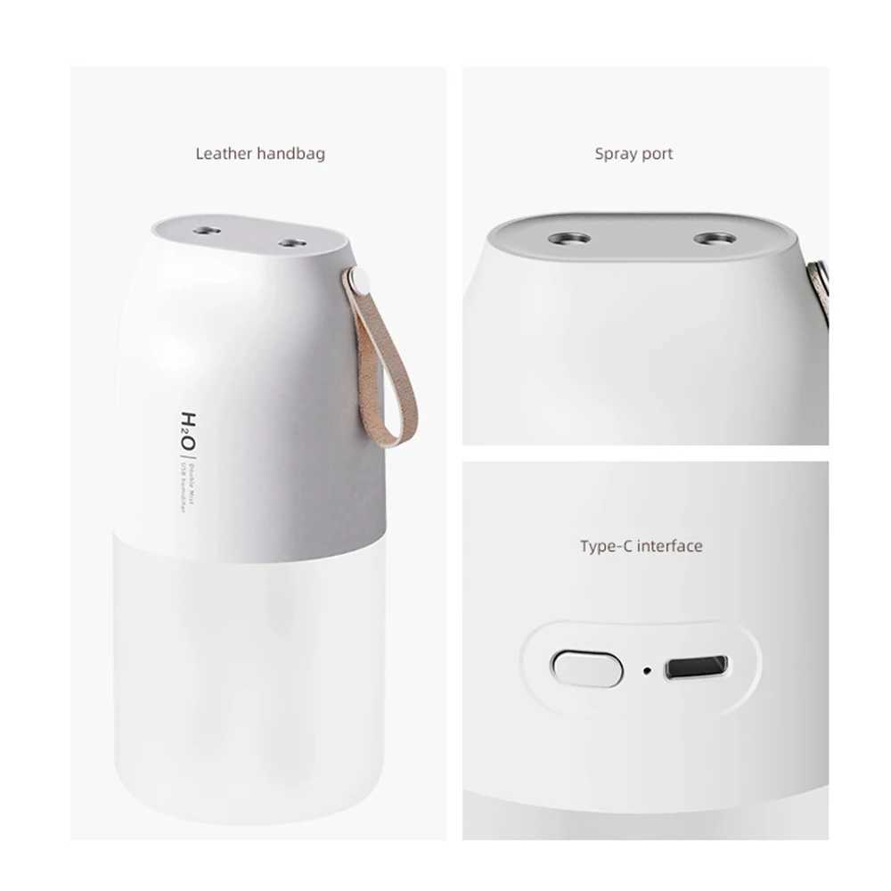 Humidifiers Double Jet Humidifier High Capacity Household Desktop High Fog Atmosphere Light Japanese And Korean Minimalist air Humidifier YQ240122