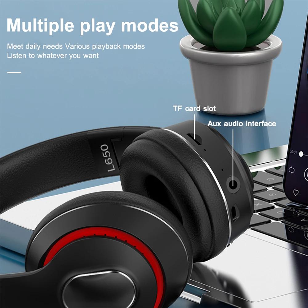 Headphones Wireless Bluetooth Headphones Portable Foldable OverEar Headphones All Inclusive 40H With TF AUX FM MultiMode